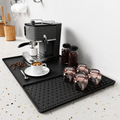 DIFELOP Silicone Coffee Mat, 2-in-1 Countertop Coffee Bar Mat with Drip Tray, Heat Resistant Dish Drying Pad for Kitchen Counters, Coffee Machines, and Cups, Black