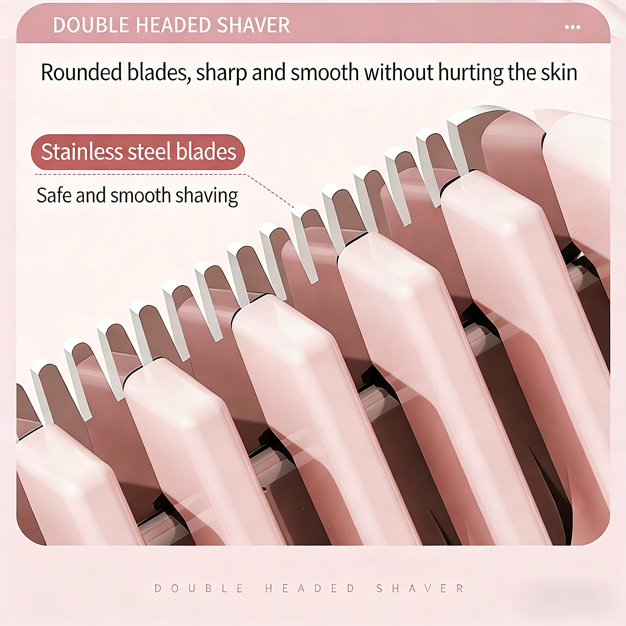 DIFELOP 2-in-1 Bikini Trimmer for Women, Dual Head Electric Razors Shaver | Painless Bikini, Body & Facial Hair Remover for Wet/Dry Use, Pink