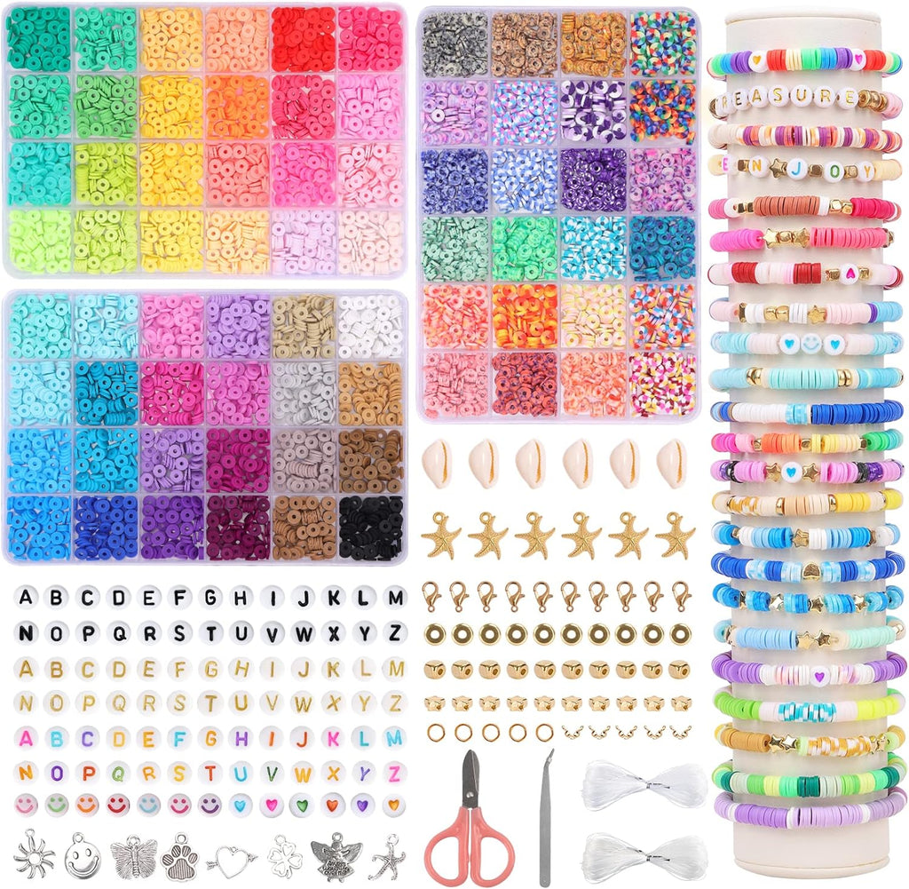 DIFELOP 10000 Clay Beads Bracelet Making Kit, 72 Color Heishi Beads Kit for Jewelry Making Bracelets, Craft Gift for Kids & Girls Ages 6-12