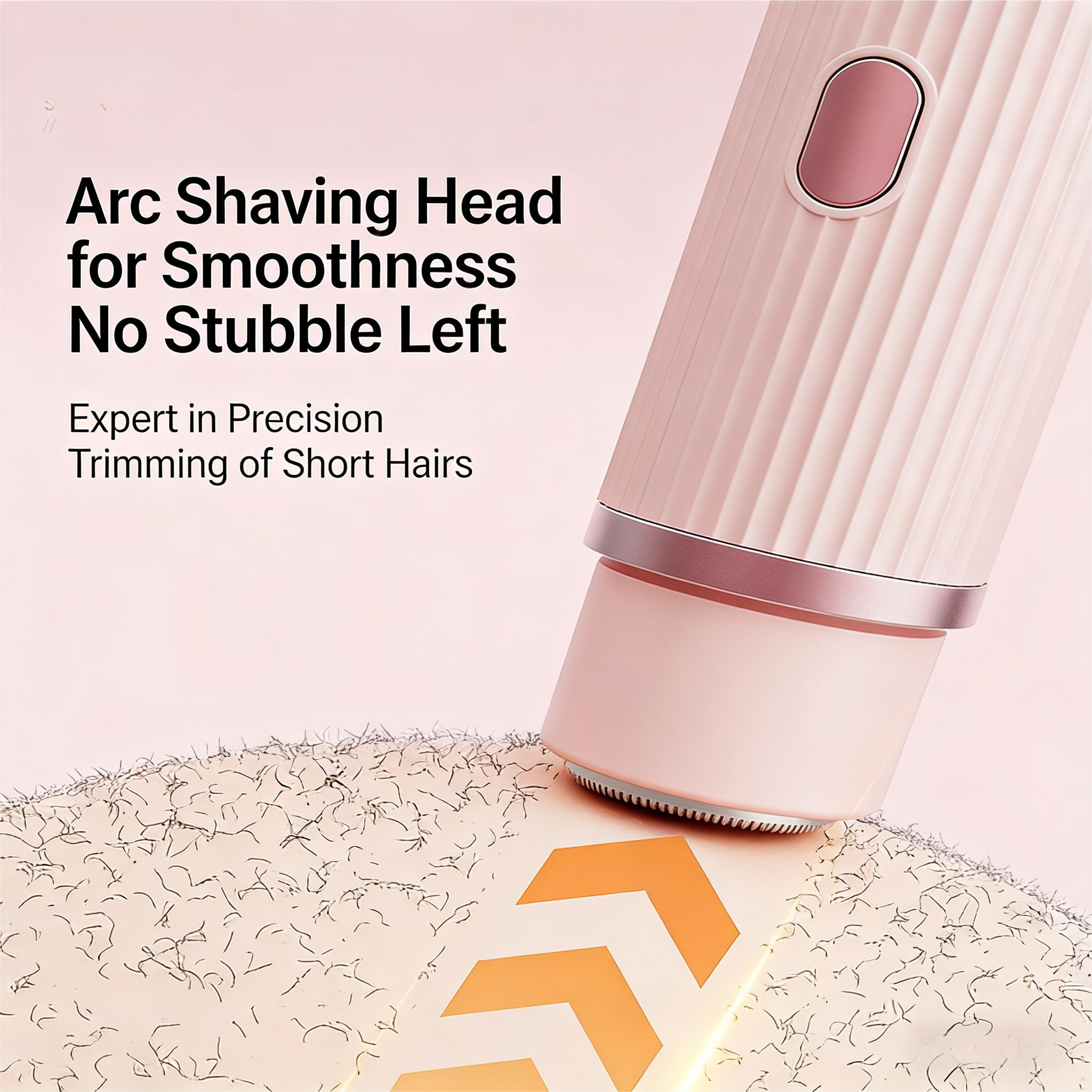 DIFELOP 2-in-1 Bikini Trimmer for Women, Dual Head Electric Razors Shaver | Painless Bikini, Body & Facial Hair Remover for Wet/Dry Use, Pink