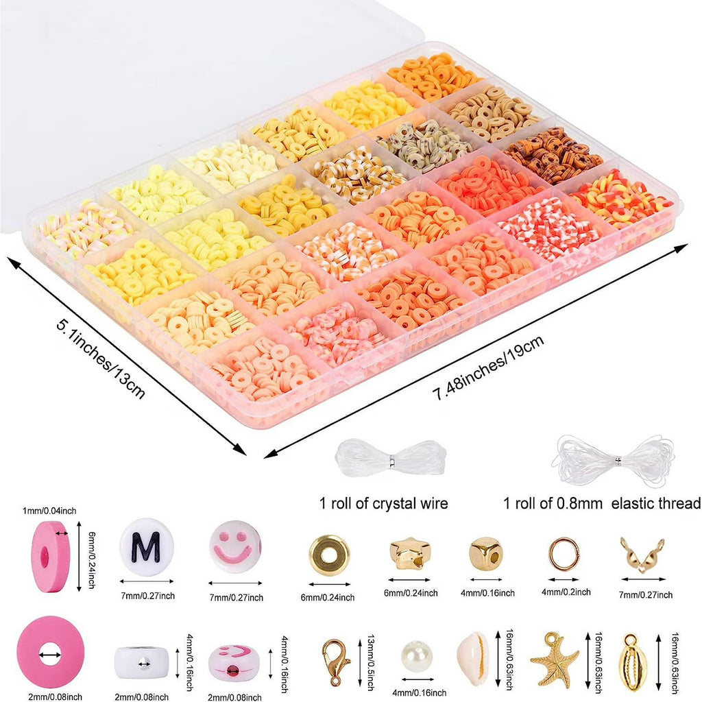DIFELOP 10000 Clay Beads Bracelet Making Kit, 72 Color Heishi Beads Kit for Jewelry Making Bracelets, Craft Gift for Kids & Girls Ages 6-12