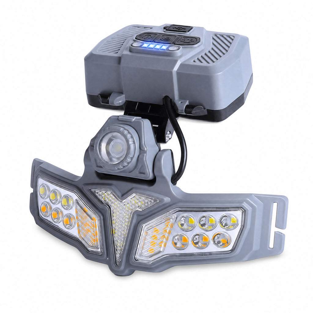 DIFELOP Rechargeable Headlight, Multifunction High Brightness Safe Rechargeable Headlamp, Wave Sensing,Solar Charging Outer Box