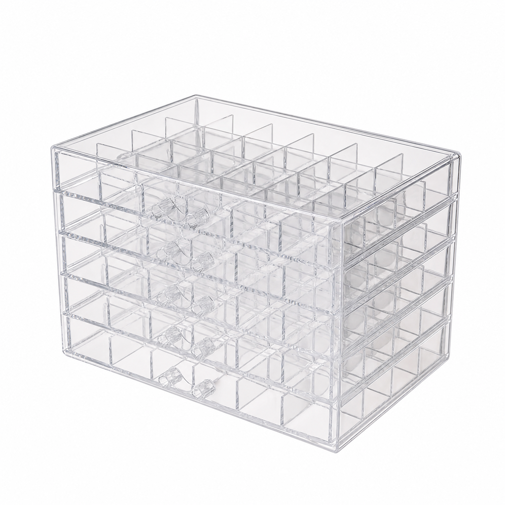 DIFELOP Acrylic Jewelry Box for Earring Storage, 5 Layer 120 Grids Transparent Earring Organizer, Dustproof Acrylic Jewelry Storage Gift for Women Girls, Clear Display Case