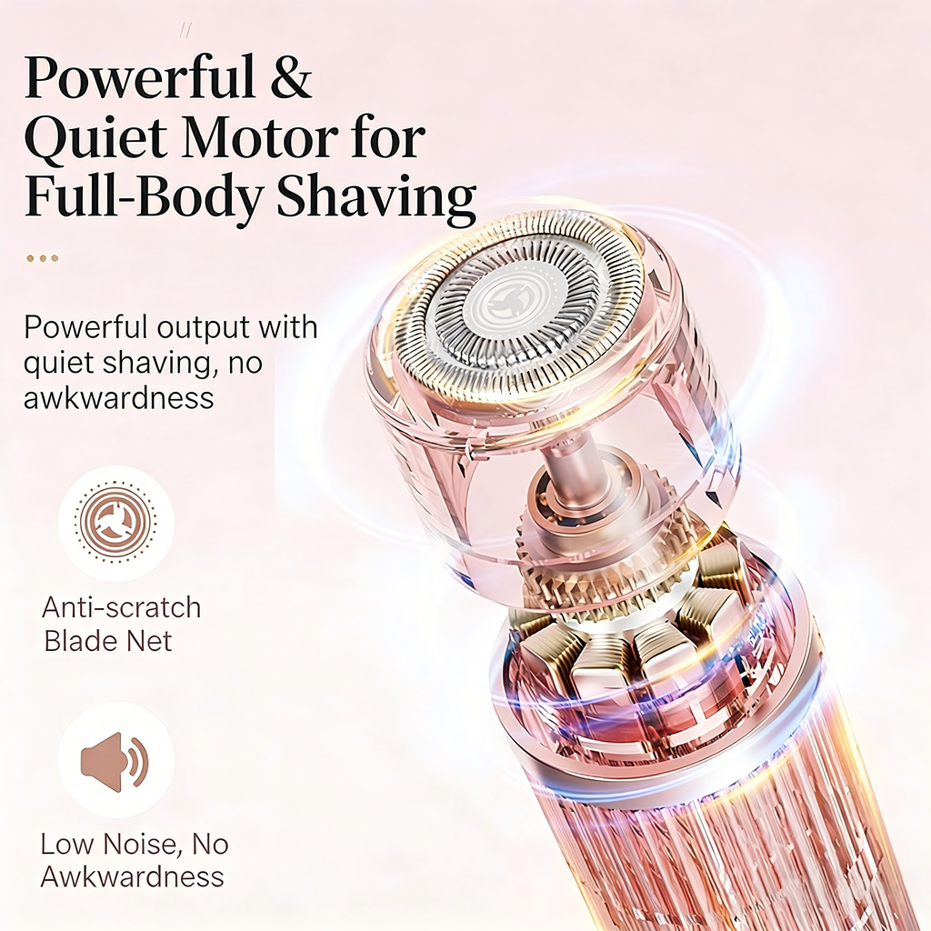 DIFELOP 2-in-1 Bikini Trimmer for Women, Dual Head Electric Razors Shaver | Painless Bikini, Body & Facial Hair Remover for Wet/Dry Use, Pink