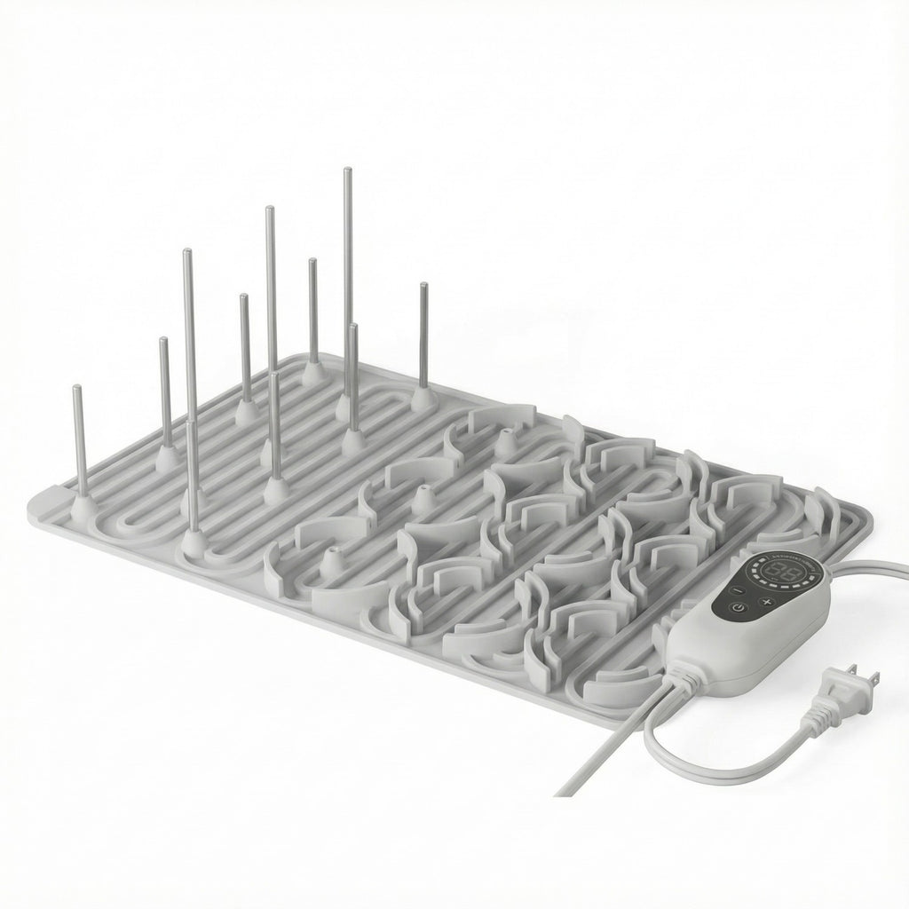 Baby Bottle Drying Rack with 20 Hooks, Space Saving Kitchen Bottles Rack Dryer, Vertical Baby Bottle Holder Organizer for Countertop Storage Accessories (Gray)