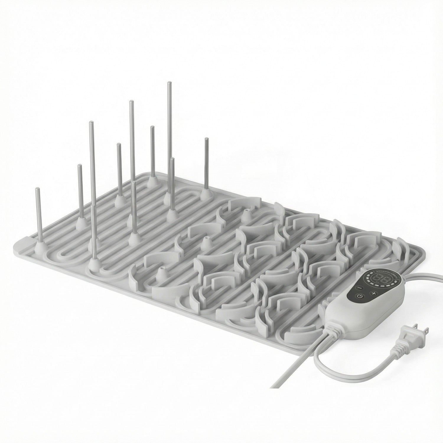Baby Bottle Drying Rack with 20 Hooks, Space Saving Kitchen Bottles Rack Dryer, Vertical Baby Bottle Holder Organizer for Countertop Storage Accessories (Gray)